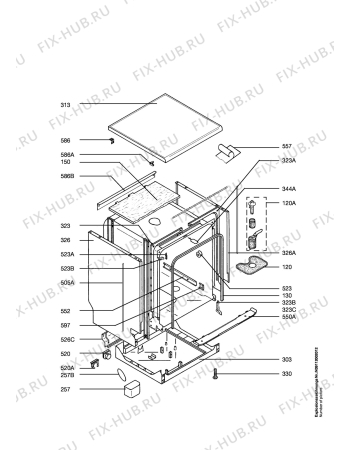 Взрыв-схема посудомоечной машины Electrolux ESF6245 - Схема узла Housing 001