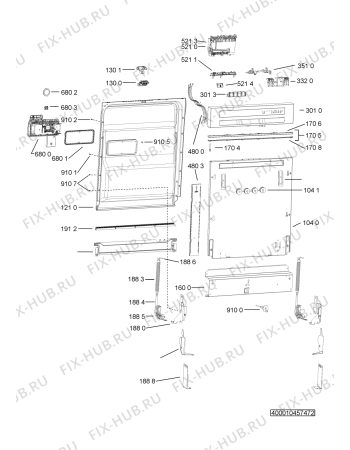 Схема №2 ADG 6570 SD IX с изображением Панель для посудомойки Whirlpool 481010438822