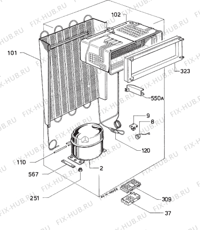 Взрыв-схема холодильника Zanussi ZS31R-1 - Схема узла Cooling system 017