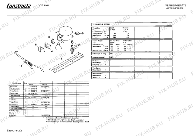 Взрыв-схема холодильника Constructa CE1101 - Схема узла 02