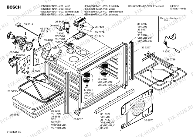 Взрыв-схема плиты (духовки) Bosch HBN6320FN - Схема узла 03