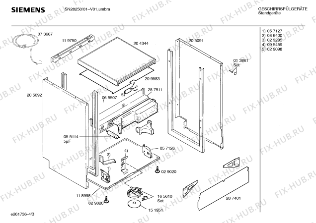 Схема №2 SN28250 с изображением Переключатель режимов для электропосудомоечной машины Siemens 00095413
