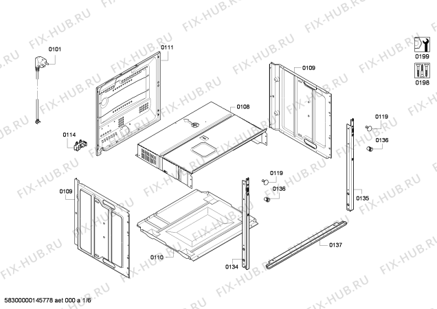 Схема №5 B12M22N0 с изображением Переключатель для электропечи Bosch 00625828