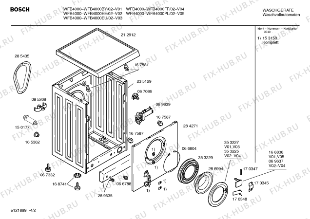 Схема №3 WFB4800EU с изображением Инструкция по эксплуатации для стиральной машины Bosch 00526985