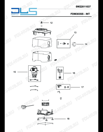 Взрыв-схема кухонного комбайна KENWOOD FDM303SS multipro FOOD PROCESSOR - Схема узла 3