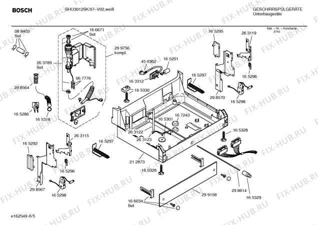 Взрыв-схема посудомоечной машины Bosch SHU3012SK - Схема узла 05