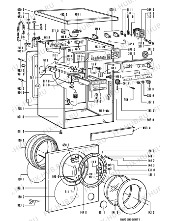 Схема №1 AWM 295/3 с изображением Декоративная панель для стиралки Whirlpool 481245219912