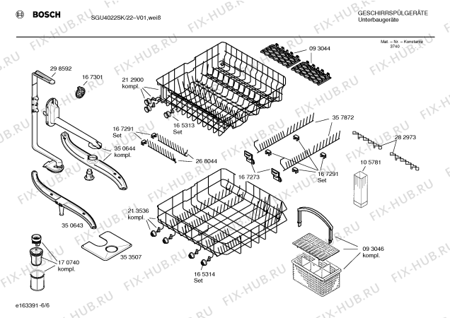 Взрыв-схема посудомоечной машины Bosch SGU4022SK - Схема узла 06