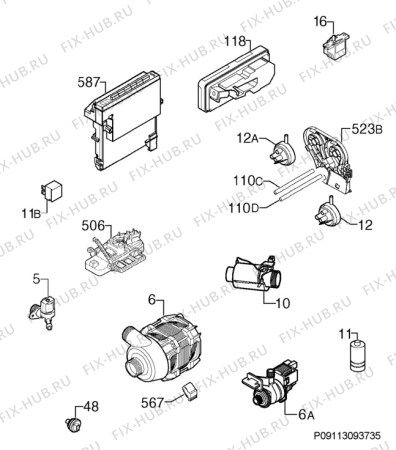 Взрыв-схема посудомоечной машины Ikea RENGORA 00222435 - Схема узла Electrical equipment 268