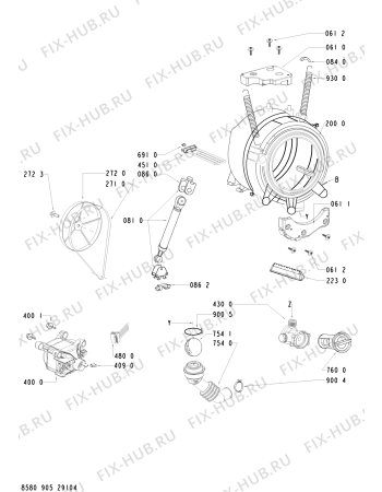Схема №1 FL 1260 с изображением Блок управления для стиральной машины Whirlpool 481221470781