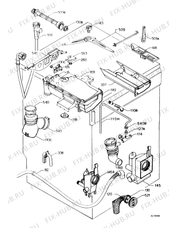 Взрыв-схема стиральной машины Electrolux EW1231F - Схема узла Water system