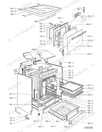 Взрыв-схема плиты (духовки) Bauknecht SMZK 4650/1 D - Схема узла