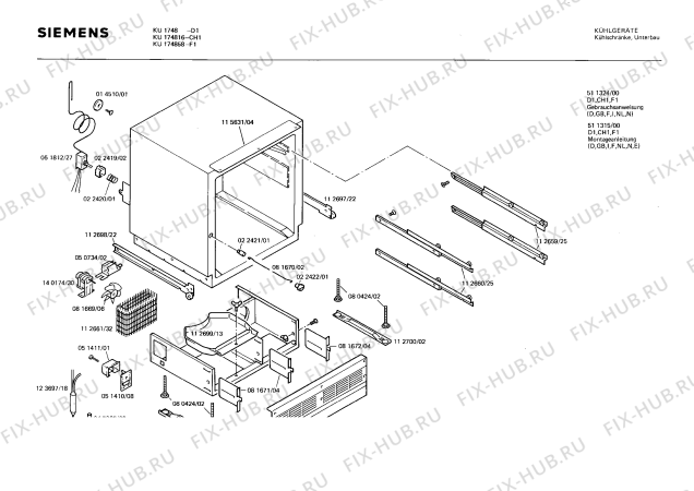 Схема №2 KU174858 с изображением Толкатель для холодильной камеры Siemens 00051816
