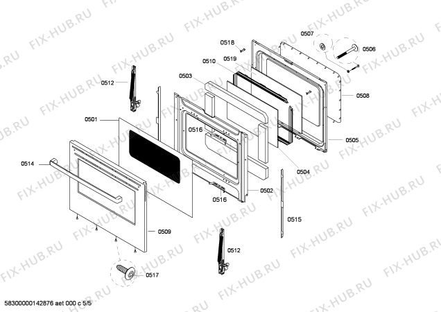 Схема №4 HGS3023UC с изображением Крышка для духового шкафа Bosch 00622485