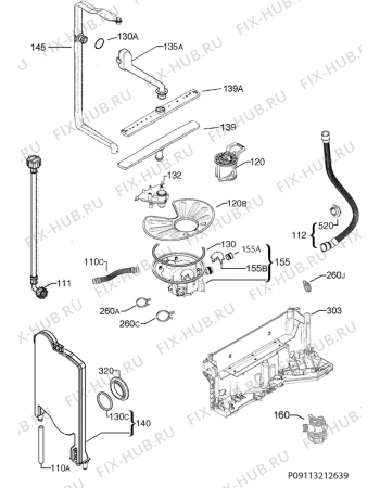 Взрыв-схема посудомоечной машины Zanussi ZDS15010WA - Схема узла Hydraulic System 272