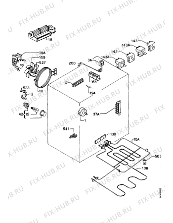 Взрыв-схема плиты (духовки) Zanussi HM591X - Схема узла Electrical equipment