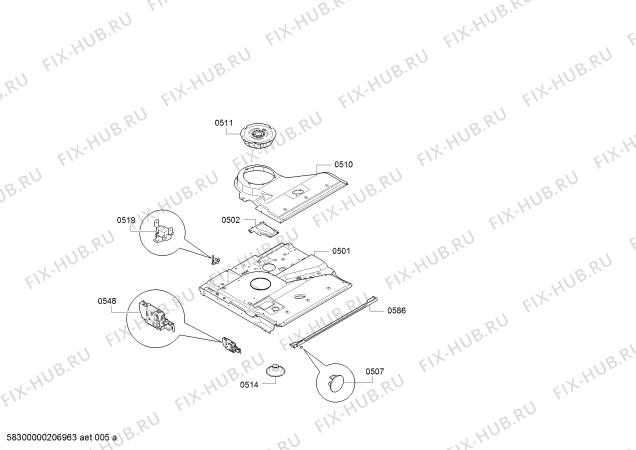 Взрыв-схема плиты (духовки) Bosch HBA574BR00 - Схема узла 05