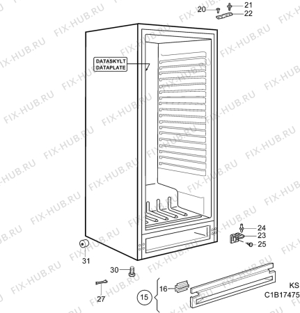 Взрыв-схема холодильника Zanussi ZC395P - Схема узла C10 Cabinet