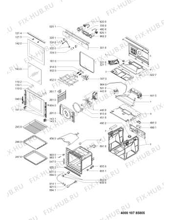 Схема №1 AKZM 8040/WH с изображением Панель для плиты (духовки) Whirlpool 481010716715