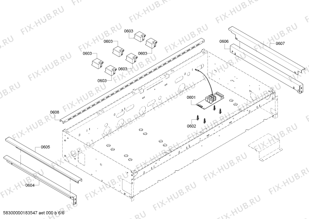 Схема №5 PCG486GD с изображением Декоративная панель для плиты (духовки) Bosch 00248849