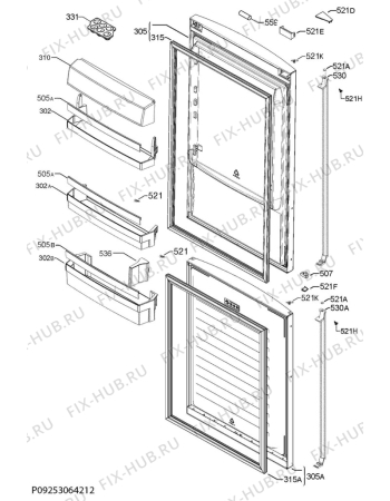 Схема №1 S83620CDX2 с изображением Дверка для холодильной камеры Aeg 2801827185