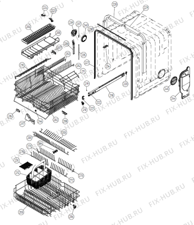 Взрыв-схема посудомоечной машины Asko D3531 CE   -Titanium FI (402741, DW20.4) - Схема узла 02