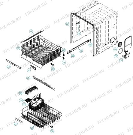 Взрыв-схема посудомоечной машины Pelgrim GVW993ONY-P01 XXL NL   -Black FI Soft (341866, DW70.3) - Схема узла 02