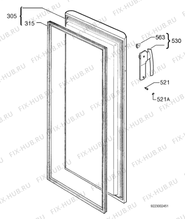 Взрыв-схема холодильника Electrolux EUC1922 - Схема узла Door 003