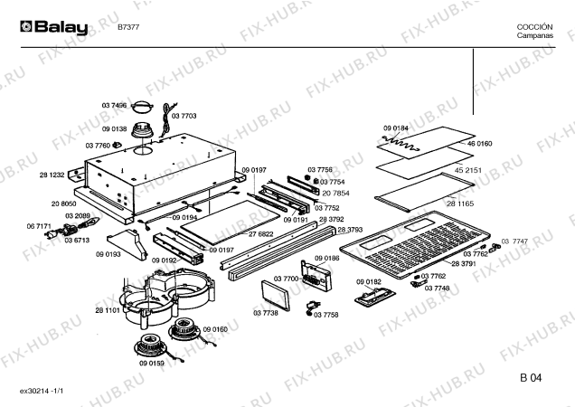 Схема №1 B7377 с изображением Панель для вытяжки Bosch 00283792