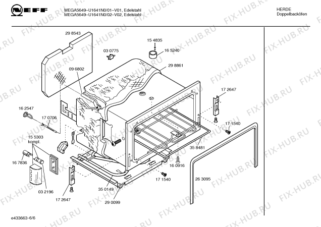 Взрыв-схема плиты (духовки) Neff U1641N0 MEGA5649 - Схема узла 06