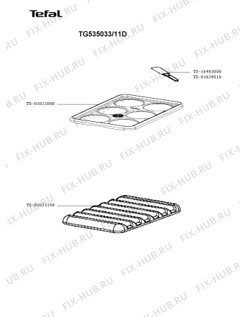 Взрыв-схема гриля Tefal TG535033/11D - Схема узла SP003394.0P2