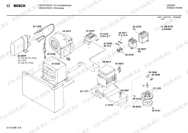 Схема №3 HEE6702 с изображением Крышка для плиты (духовки) Bosch 00273205