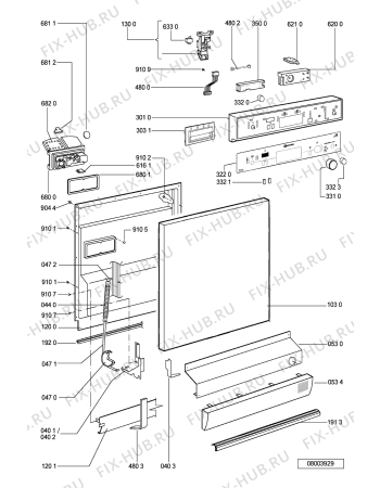 Схема №2 GSFH 1988 WS с изображением Обшивка для посудомоечной машины Whirlpool 481245372688