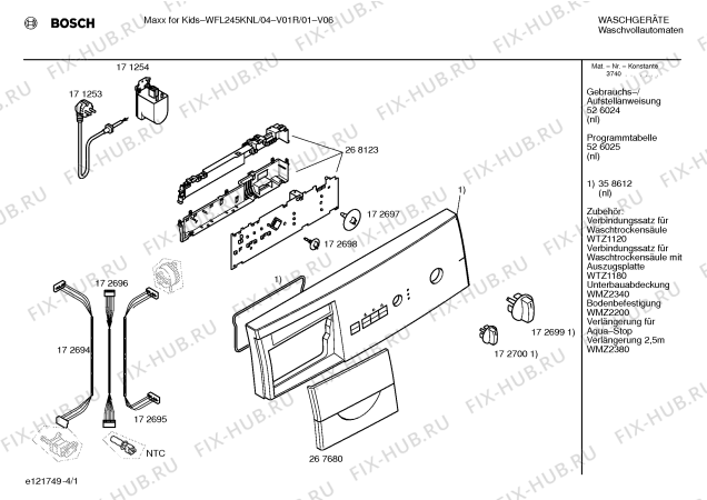 Схема №2 WFL206KAU Maxx for Kids с изображением Модуль управления для стиралки Bosch 00268123