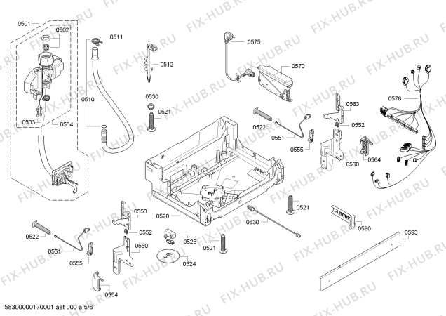 Взрыв-схема посудомоечной машины Bosch SMD53M86EU - Схема узла 05