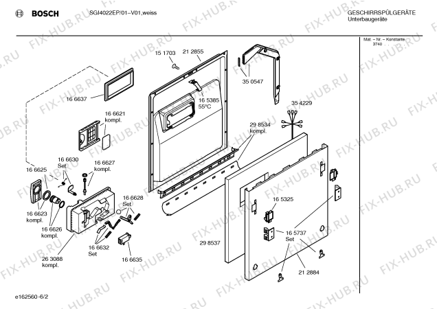 Схема №5 SGI4022EP с изображением Вкладыш в панель для посудомоечной машины Bosch 00354250