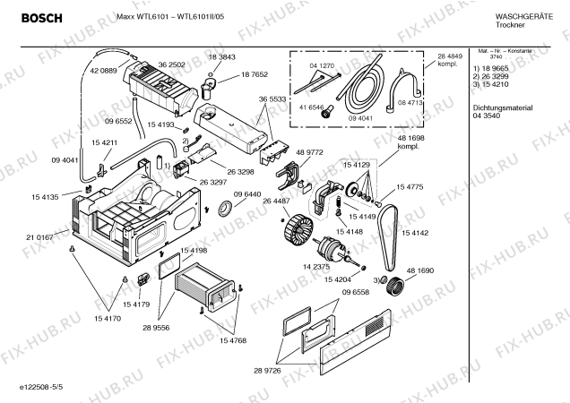 Схема №3 WTL6101II Maxx WTL6101 с изображением Инструкция по установке и эксплуатации для сушильной машины Bosch 00585858