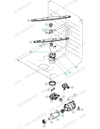 Взрыв-схема посудомоечной машины Asko D5435 EU   -White (340695, DW90.1) - Схема узла 03