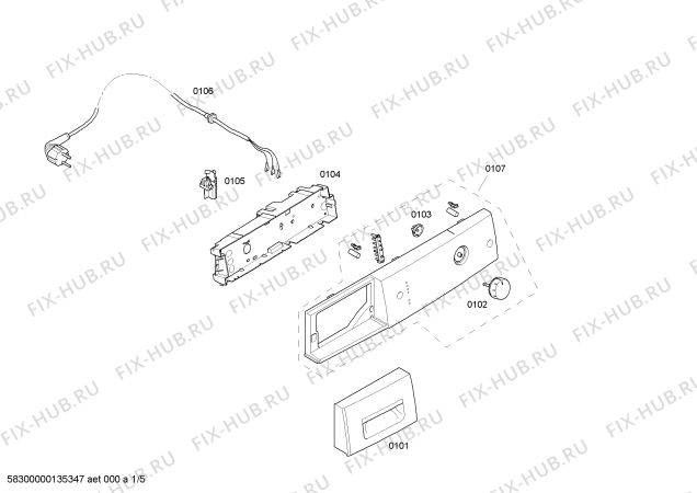 Схема №3 4SC71400A с изображением Панель управления для сушилки Bosch 00665070