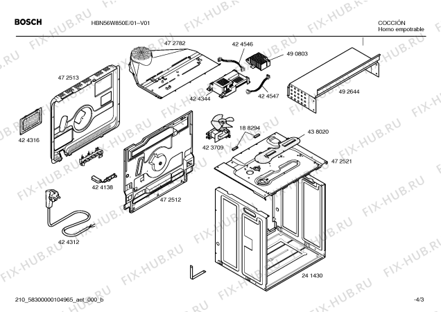 Взрыв-схема плиты (духовки) Bosch HBN56W850E Horno bosch indep.multf.3d.inox.reloj e2 - Схема узла 03