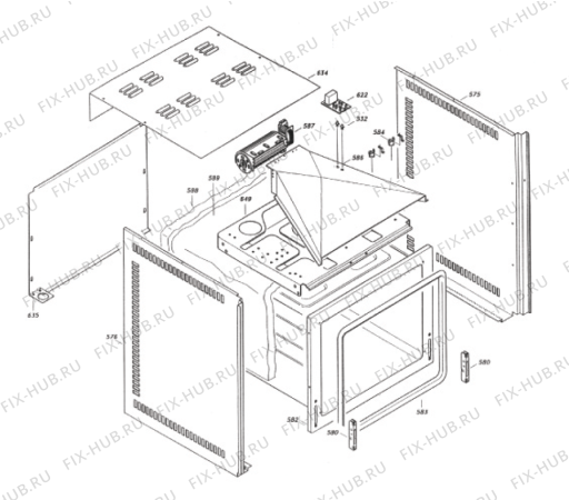 Взрыв-схема плиты (духовки) Gorenje B59EW1   -White (900000803, B59) - Схема узла 04