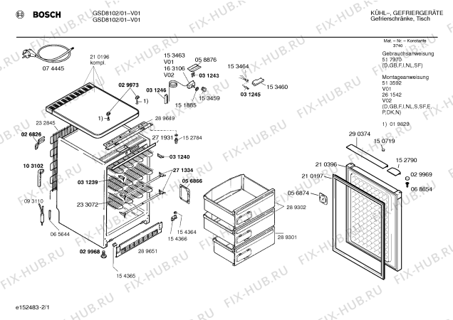 Схема №2 GSD8102 с изображением Дверь для холодильной камеры Bosch 00210396