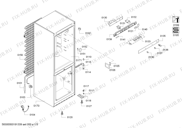 Схема №2 KGE39AC20R A+ с изображением Дверь морозильной камеры для холодильной камеры Bosch 00772454