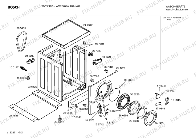 Взрыв-схема стиральной машины Bosch WVF2402AU - Схема узла 02