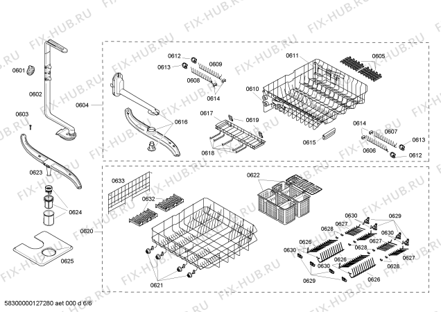 Взрыв-схема посудомоечной машины Bosch SHX56B02UC - Схема узла 06