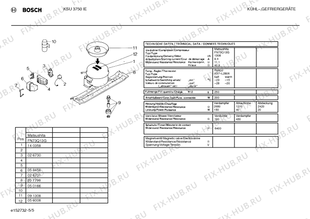 Взрыв-схема холодильника Bosch KSU3750IE - Схема узла 05