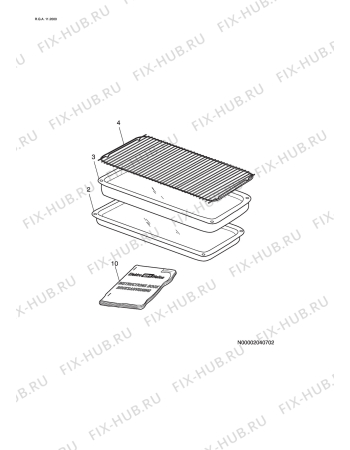 Взрыв-схема комплектующей Elektro Helios SK7140 - Схема узла H10 Oven Furniture, Users manual