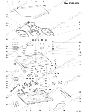 Схема №1 PH640MSOWRHA (F053242) с изображением Горелка для электропечи Indesit C00264920