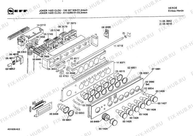 Схема №4 E1142B0 JOKER 142 D CLOU с изображением Переключатель для электропечи Bosch 00031424