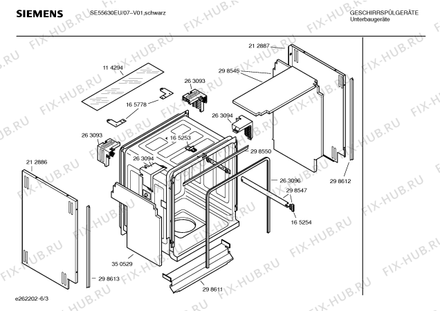 Взрыв-схема посудомоечной машины Siemens SE55630EU - Схема узла 03